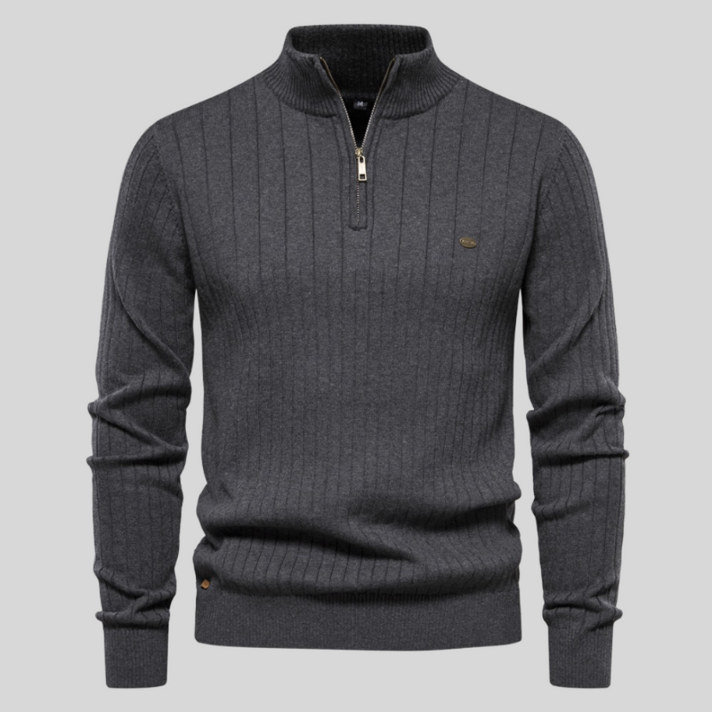 Rhys™ - Muscle Fit Lässig gerippter Pullover