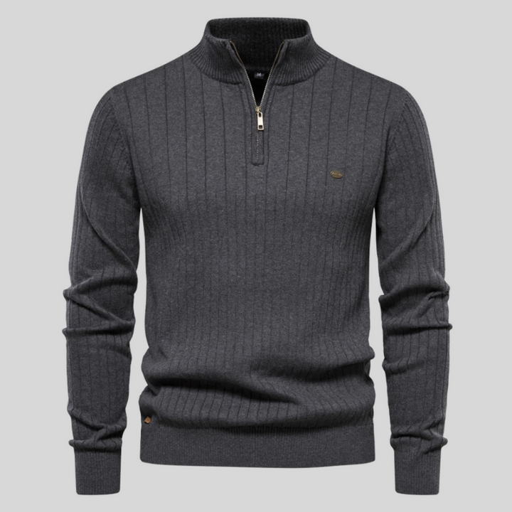 Rhys™ - Muscle Fit Lässig gerippter Pullover