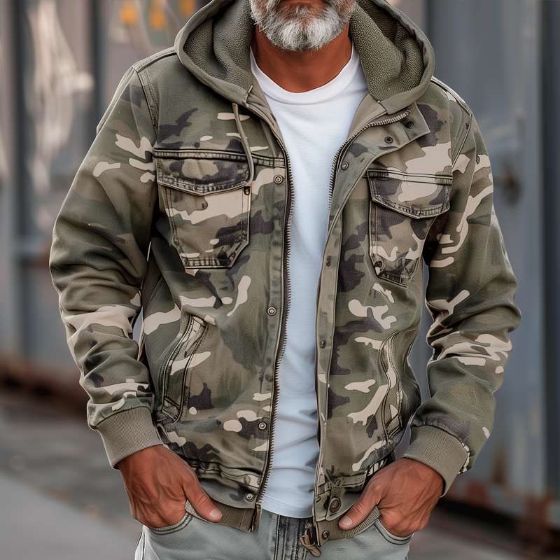 Fabian™ - Herren Cargo Jacke mit Kapuze und Multi-Taschen