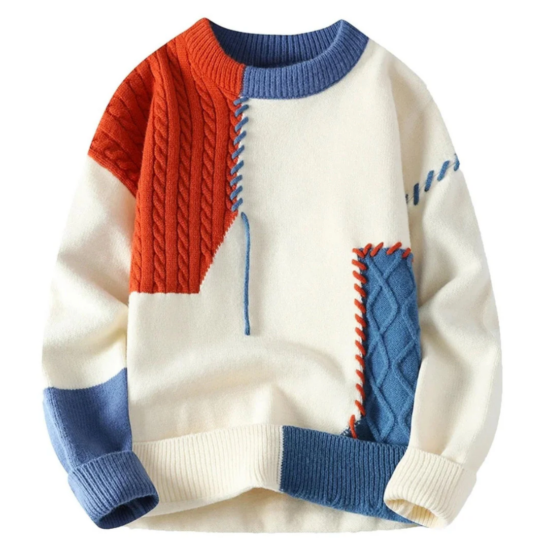 LichtTupfer™ - Patchwork Strickpullover