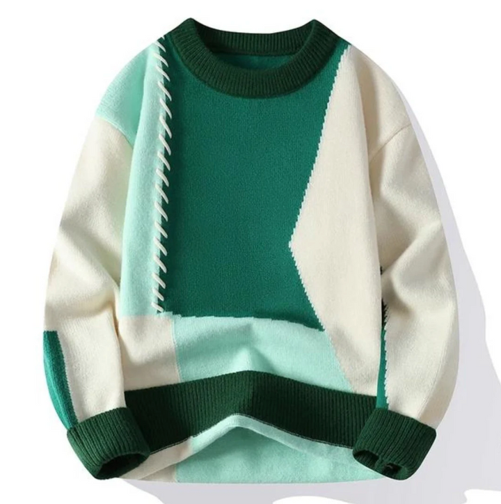 LichtTupfer™ - Patchwork Strickpullover