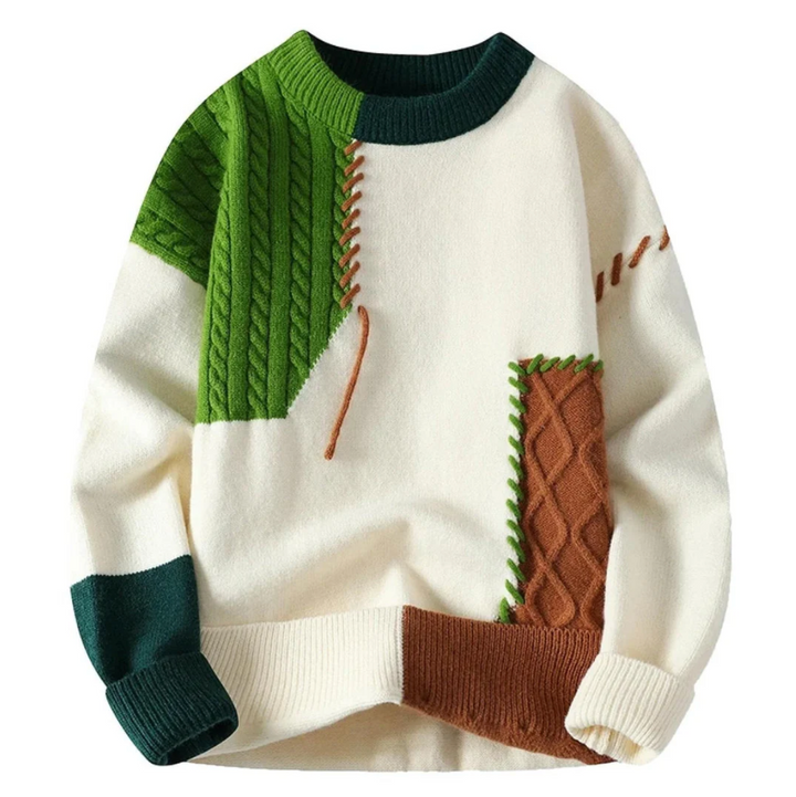 LichtTupfer™ - Patchwork Strickpullover