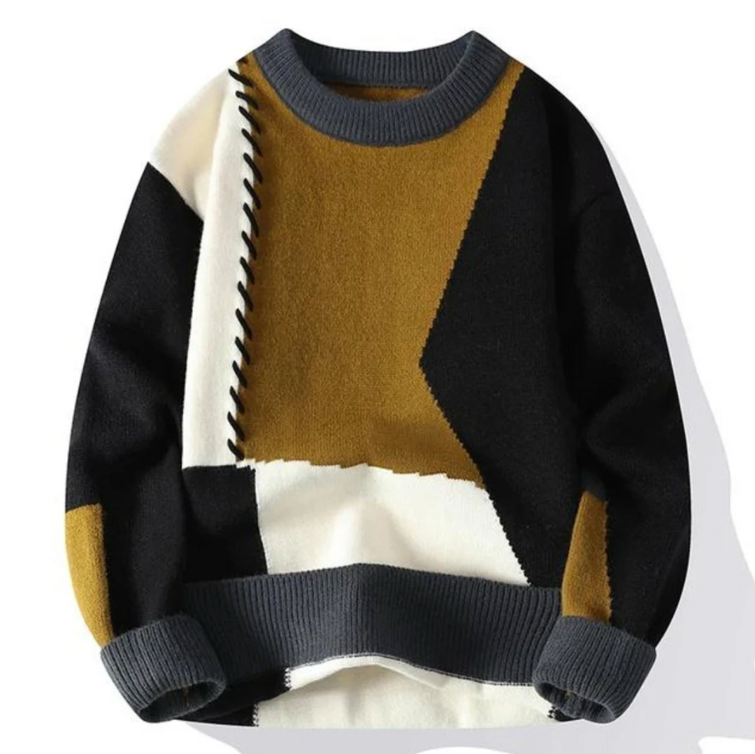 LichtTupfer™ - Patchwork Strickpullover