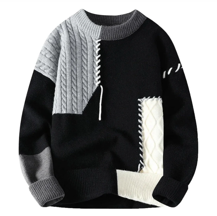 LichtTupfer™ - Patchwork Strickpullover